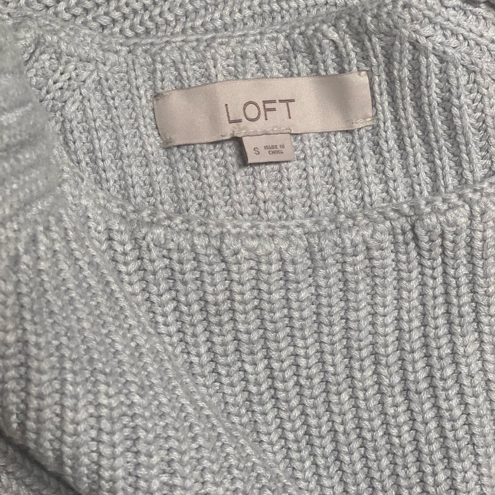 Loft Gray Ribbed Sweater - Picture 3 of 5
